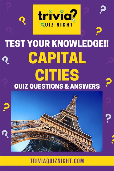 100 Capital Cities Quiz Questions and Answers.